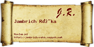 Jambrich Réka névjegykártya