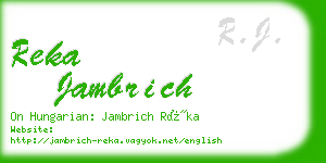 reka jambrich business card